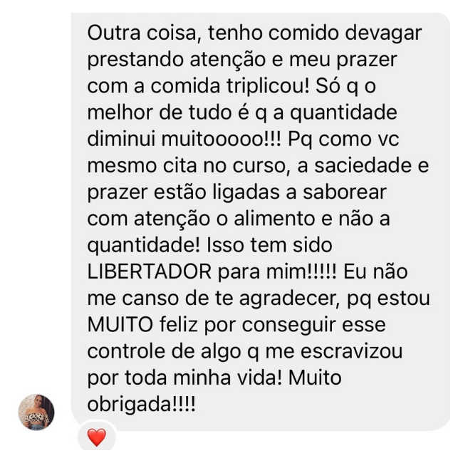 Depoimento real – print 1